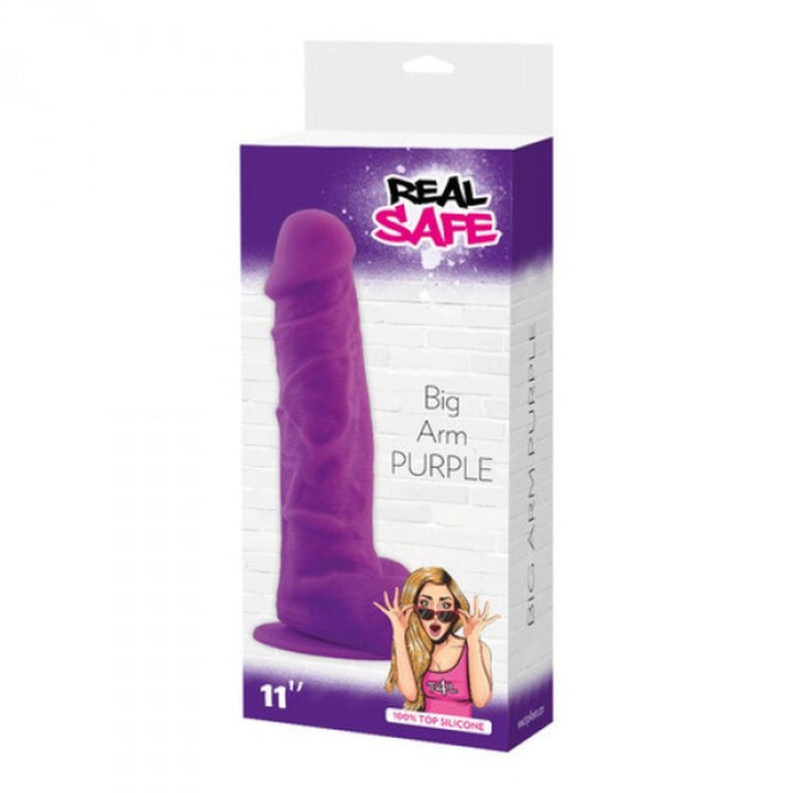 Dildo realistyczne z przyssawką Real Safe fioletowe - zdjęcie główne
