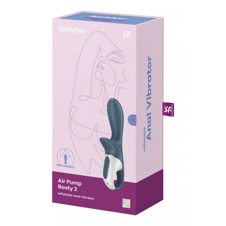 Wibrator analny nadmuchiwany Satisfyer Air Pump Booty 2 ciemnoszary - zdjęcie główne