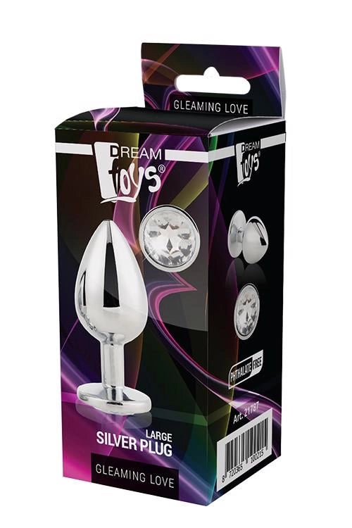 Korek analny Gleaming Love srebrny duży - zdjęcie główne