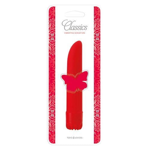 Wibrator klasyczny Toyz4lovers czerwony 14 cm - zdjęcie główne