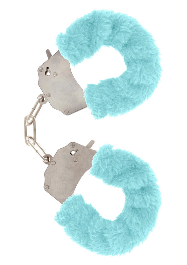 Kajdanki z futerkiem Furry Fun Cuffs ToyJoy aqua - zdjęcie główne