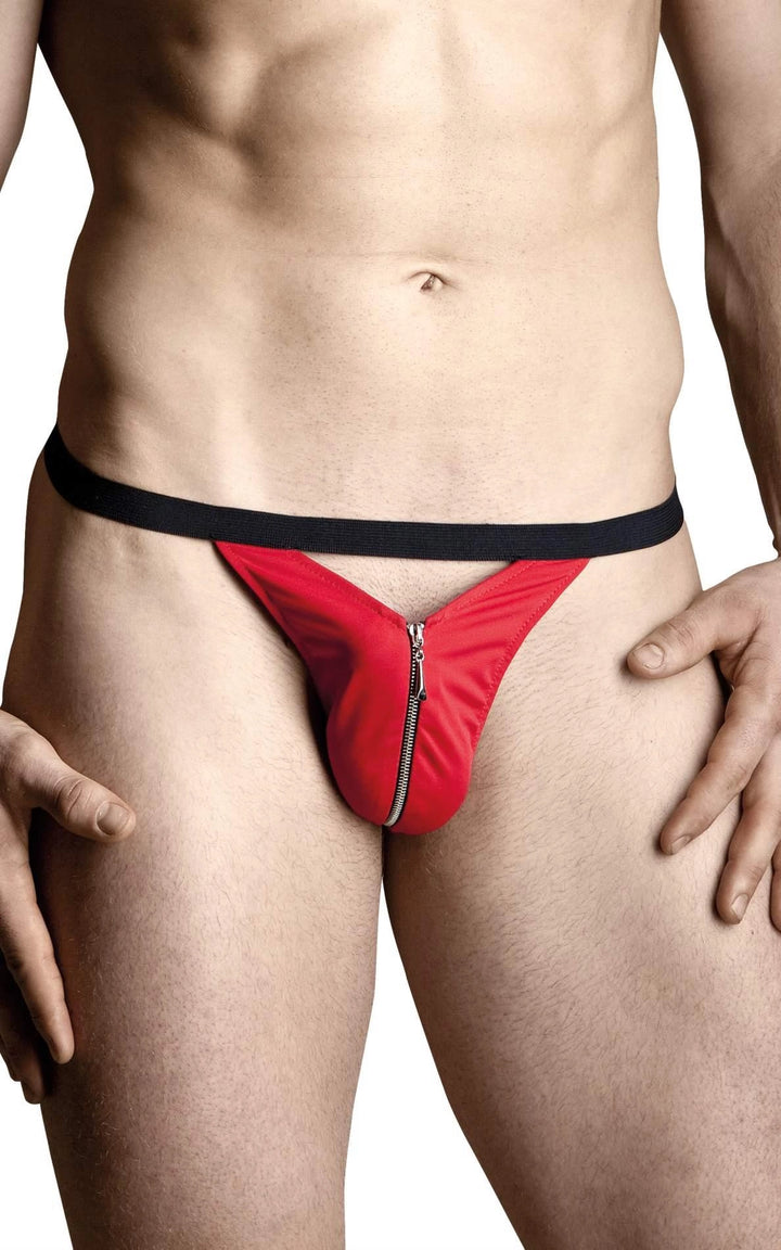Stringi męskie satynowe SoftLine Collection czerwony S L - zdjęcie główne