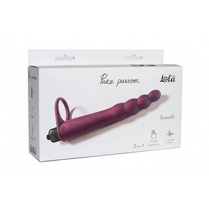 Strap-on wibrujący Pure Passion Bramble Lola Toys 16 cm bordowy 10 trybów - zdjęcie główne