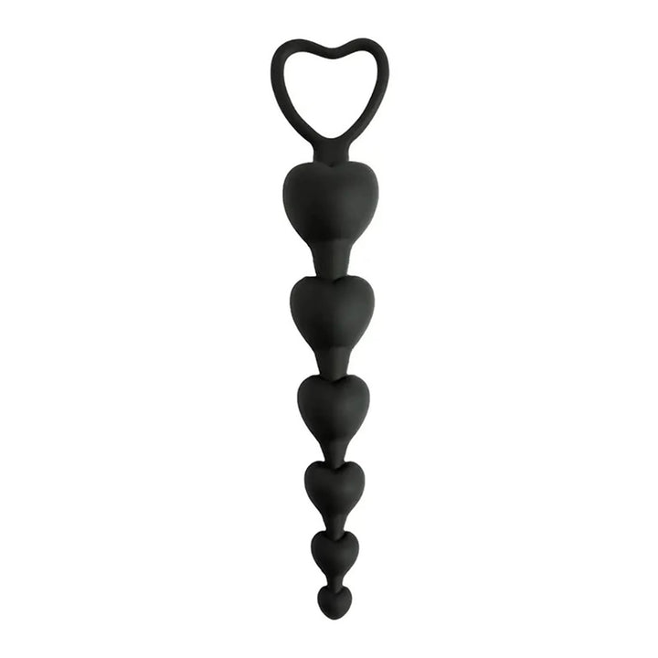 Koraliki analne Fantasy serduszka 18 cm czarny - zdjęcie główne