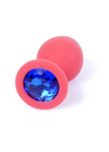 Biżuteria analna silikonowa z niebieskim diamencikiem 8 cm