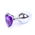 Korek analny Jewellery Silver Heart MyLove Toys fioletowy 7 cm