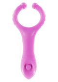Pierścień wibracyjny z stymulatorem ToyJoy fioletowy 10 cm