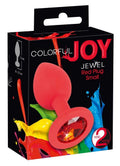 Korek analny z kamieniem Colorful Joy czerwony 7,2 cm