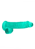 Dildo realistyczne z jądrami RealRock 17 cm turkusowe