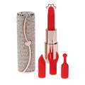 Mini wibrator szminka Loveline Candy 4 końcówki różowy 2,8 cm