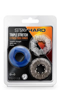 Zestaw pierścieni erekcyjnych Stay Hard Triple Stretch 3 szt. Blush