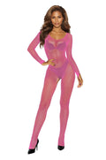 Bodystocking siateczkowy różowy One Size