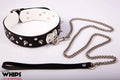 Obroża męska ze smyczą Whips Collection biała