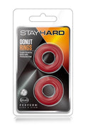 Zestaw pierścieni erekcyjnych Stay Hard Donut Rings czerwony