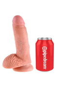 Dildo realistyczne King Cock z jądrami Light