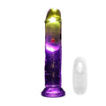 Dildo realistyczne wibrujące LED RealRock 20 cm przezroczysty