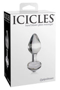 Korek analny szklany Icicles No. 44 Clear 8 cm