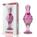 Korek analny szklany Lovetoy Romance 11,3 cm różowy