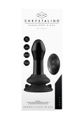 Plug analny szklany Pluggy z przyssawką pilot 10 trybów Chrystalino czarny