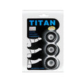 Zestaw pierścieni na penisa Baile Titan Three Rings silikonowy czarny