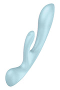 Wibrator króliczek Satisfyer Triple Oh 12 programów USB jasnoniebieski