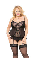 Gorset z stringami Dafne SoftLine Collection czarny XL