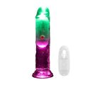 Dildo realistyczne wibrujące RealRock LED 16,5 cm przezroczyste