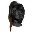 Maska BDSM z brązowym kucykiem Ouch! 55 cm czarna