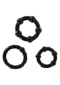 Zestaw pierścieni erekcyjnych Stay Hard Three Rings czarny