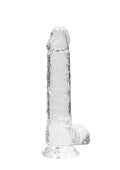 Dildo realistyczne z jądrami RealRock 20 cm przezroczysty