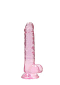 Dildo realistyczne z jądrami RealRock 19 cm różowe