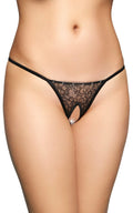 Stringi koronkowe SoftLine Collection czarny S/L