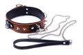 Obroża ze smyczą Whips Collection koniakowa