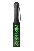 Paddle BDSM Mistress Glow in the Dark Ouch! czarny/neon zielony