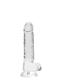 Dildo realistyczne z jądrami RealRock 18 cm przezroczysty