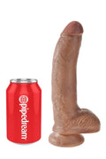 Dildo realistyczne King Cock z jądrami 23 cm beżowe