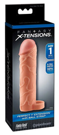 Nakładka na penisa z pierścieniem na jądra Fantasy X-Tensions 17,7 cm