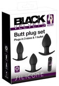 Zestaw korków analnych wibrujących Black Velvets 10 trybów USB