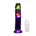 Dildo realistyczne wibrujące LED RealRock 22 cm przezroczysty