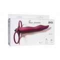 Strap-on wibrujący Pure Passion Flirtini Lola Toys bordowy 15,4 cm