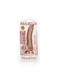 Dildo realistyczne zakrzywione RealRock z moszną i przyssawką 18 cm