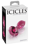 Korek analny Icicles No. 79 szklany różowy 9 cm
