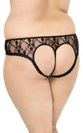Stringi koronkowe SoftLine Collection Plus Size czarny XL