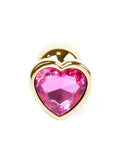 Korek analny Plug-Jewellery Gold Heart różowy 7 cm