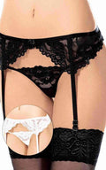 Pas do pończoch z stringami SoftLine Collection czarny M/L