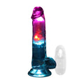 Dildo realistyczne wibrujące LED RealRock 19,5 cm transparentne