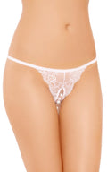 Stringi koronkowe SoftLine Collection białe S/L