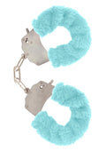 Kajdanki z futerkiem Furry Fun Cuffs ToyJoy aqua
